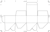 展開図：底ワンタッチ箱